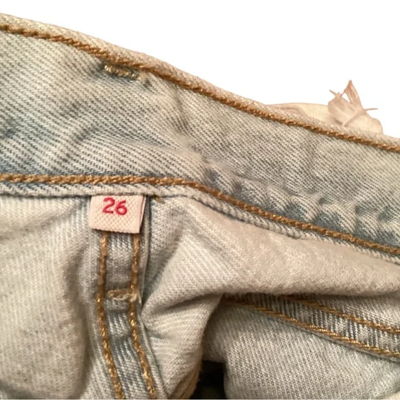 Vintage Authentic Levi’s cut off short shorts in bleached light color denim Shorts